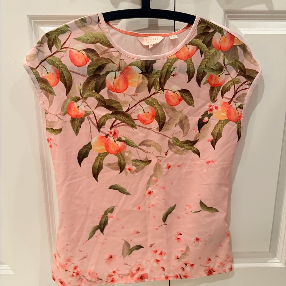Ted Baker Pink Peach Print Blouse